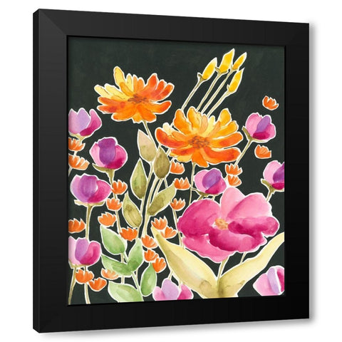 Splendid Gathering I Black Modern Wood Framed Art Print by Moore, Regina