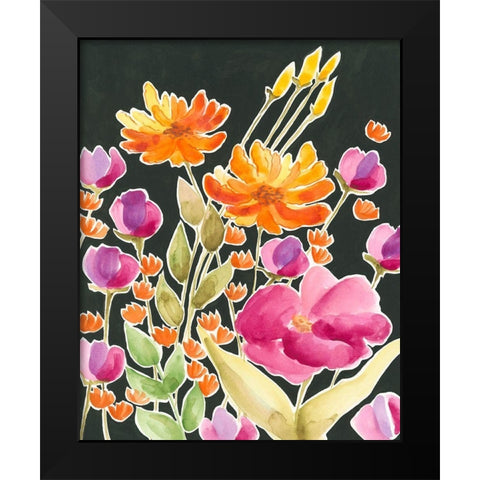 Splendid Gathering I Black Modern Wood Framed Art Print by Moore, Regina