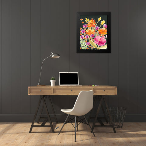 Splendid Gathering II Black Modern Wood Framed Art Print by Moore, Regina