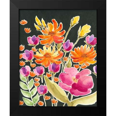 Splendid Gathering II Black Modern Wood Framed Art Print by Moore, Regina