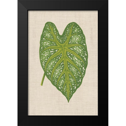 Leaves on Linen I Black Modern Wood Framed Art Print by Unknown