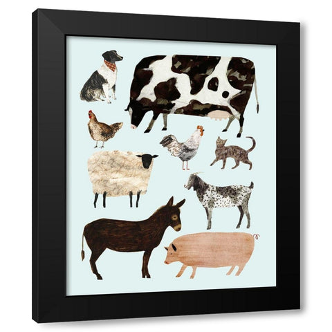 Barnyard Buds I Black Modern Wood Framed Art Print by Borges, Victoria