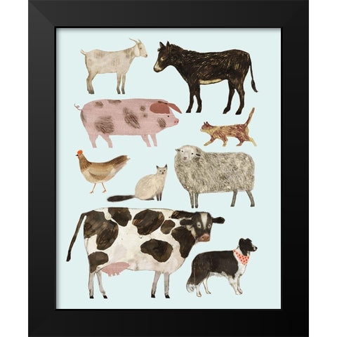 Barnyard Buds II Black Modern Wood Framed Art Print by Borges, Victoria