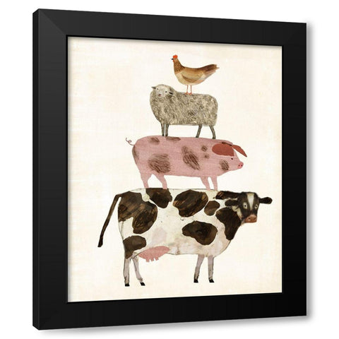 Barnyard Buds IV Black Modern Wood Framed Art Print with Double Matting by Borges, Victoria