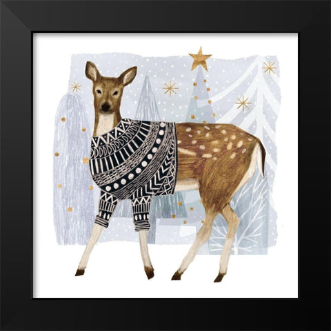 Cozy Woodland Animal III Black Modern Wood Framed Art Print by Borges, Victoria