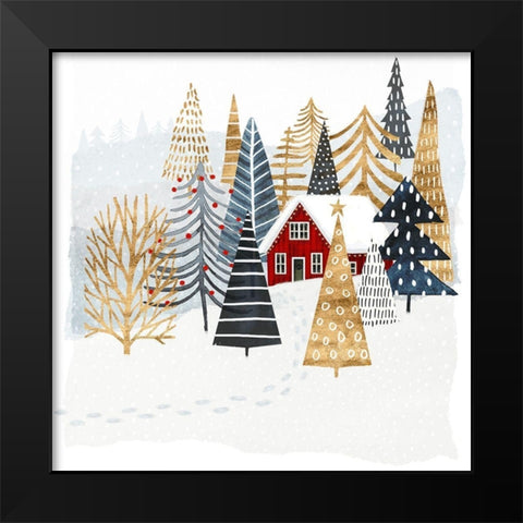 Christmas Chalet I Black Modern Wood Framed Art Print by Borges, Victoria