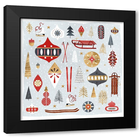 Christmas Chalet IV Black Modern Wood Framed Art Print with Double Matting by Borges, Victoria