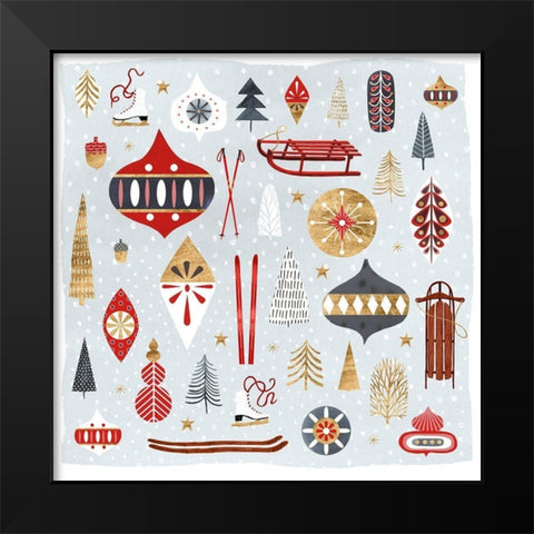 Christmas Chalet IV Black Modern Wood Framed Art Print by Borges, Victoria