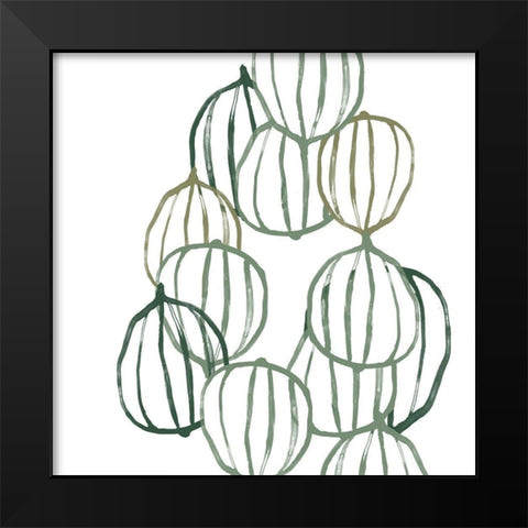 Seed Vessels II Black Modern Wood Framed Art Print by Vess, June Erica