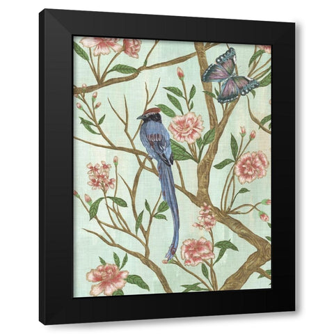 Delicate Chinoiserie I Black Modern Wood Framed Art Print with Double Matting by Wang, Melissa