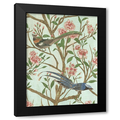 Delicate Chinoiserie II Black Modern Wood Framed Art Print with Double Matting by Wang, Melissa