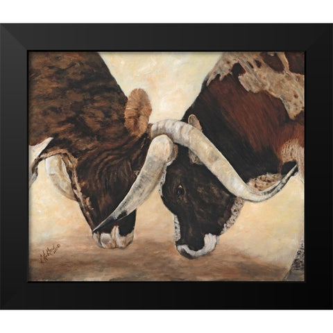 Hook em Horns I Black Modern Wood Framed Art Print by Winkler, Kathy