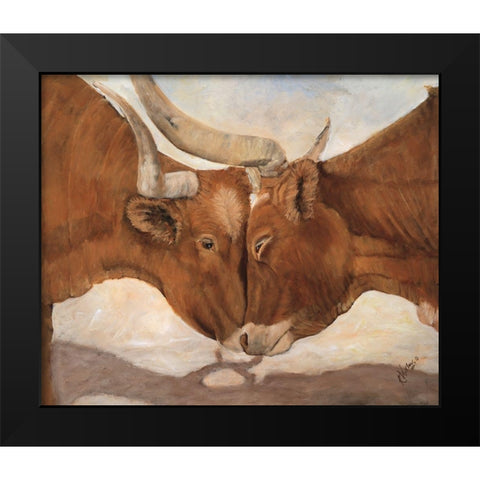 Hook em Horns II Black Modern Wood Framed Art Print by Winkler, Kathy
