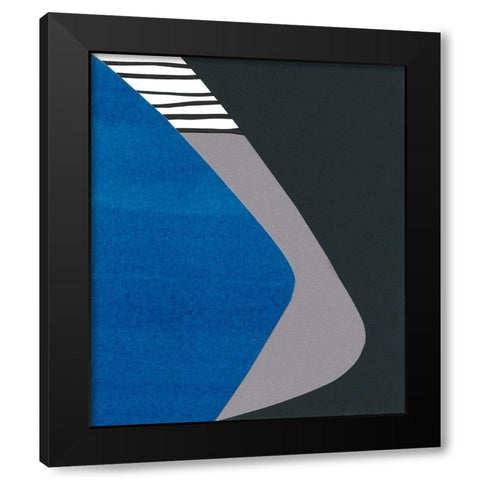 Memphis in Blue II Black Modern Wood Framed Art Print with Double Matting by Stramel, Renee W.