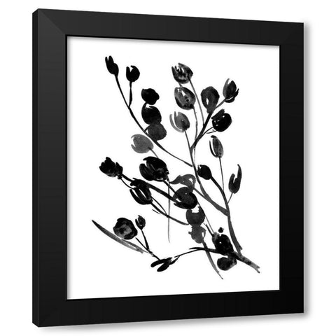 Expressive Floral I Black Modern Wood Framed Art Print with Double Matting by Wang, Melissa