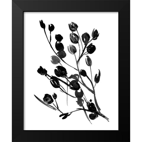 Expressive Floral I Black Modern Wood Framed Art Print by Wang, Melissa