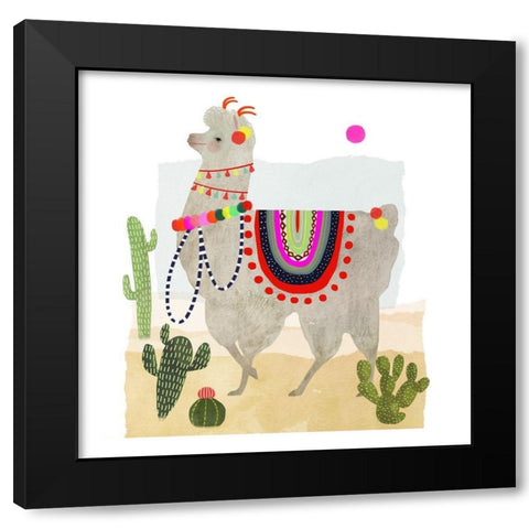 Llamarama I Black Modern Wood Framed Art Print by Borges, Victoria