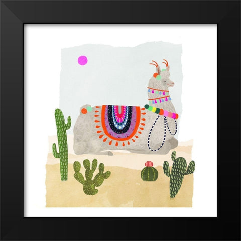 Llamarama III Black Modern Wood Framed Art Print by Borges, Victoria