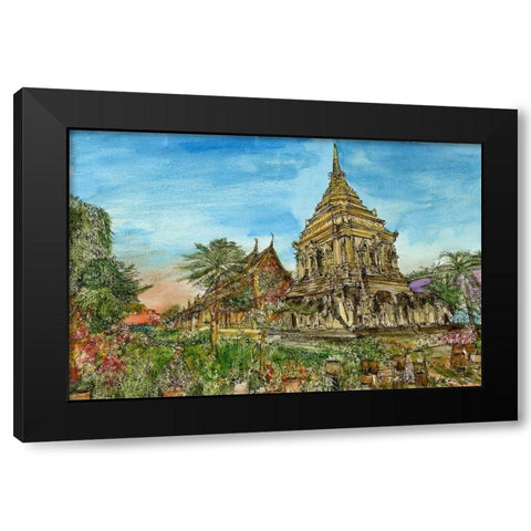 Chiang Mai II Black Modern Wood Framed Art Print with Double Matting by Wang, Melissa