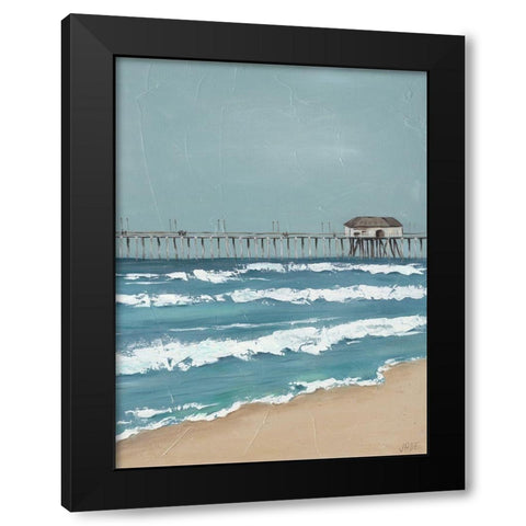 Fishing Pier Diptych II Black Modern Wood Framed Art Print by Reynolds, Jade
