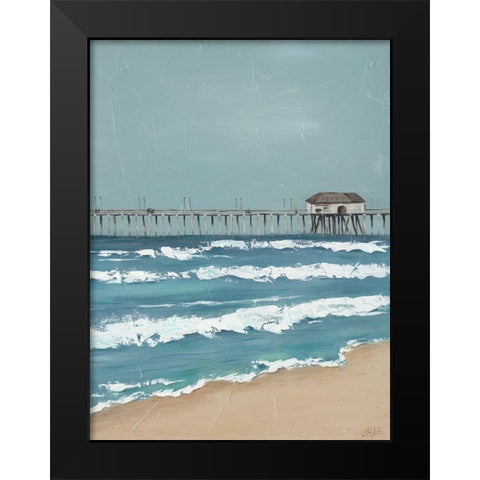 Fishing Pier Diptych II Black Modern Wood Framed Art Print by Reynolds, Jade