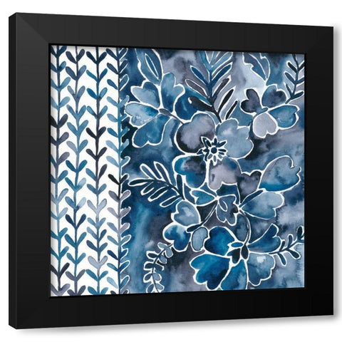 Cobalt Garden I Black Modern Wood Framed Art Print with Double Matting by Zarris, Chariklia