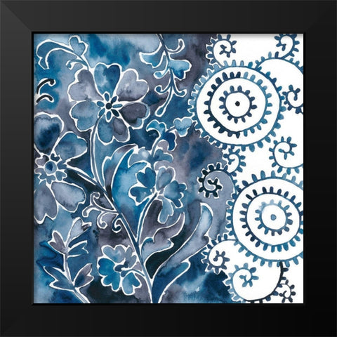 Cobalt Garden II Black Modern Wood Framed Art Print by Zarris, Chariklia