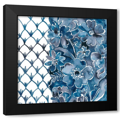 Cobalt Garden III Black Modern Wood Framed Art Print with Double Matting by Zarris, Chariklia