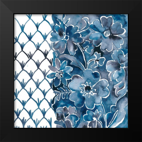 Cobalt Garden III Black Modern Wood Framed Art Print by Zarris, Chariklia