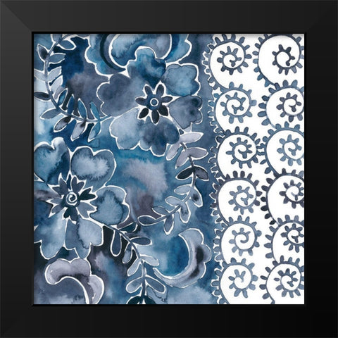 Cobalt Garden IV Black Modern Wood Framed Art Print by Zarris, Chariklia