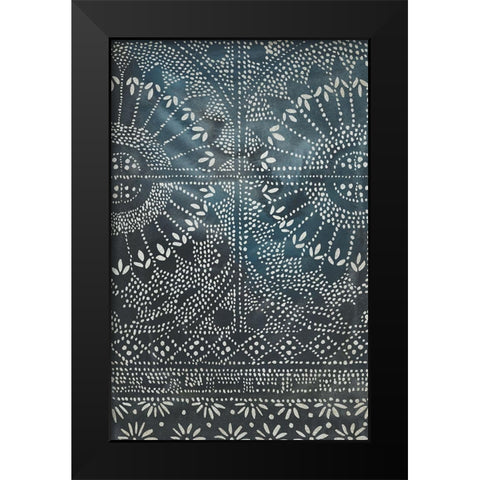 Indigo Journey I Black Modern Wood Framed Art Print by Zarris, Chariklia