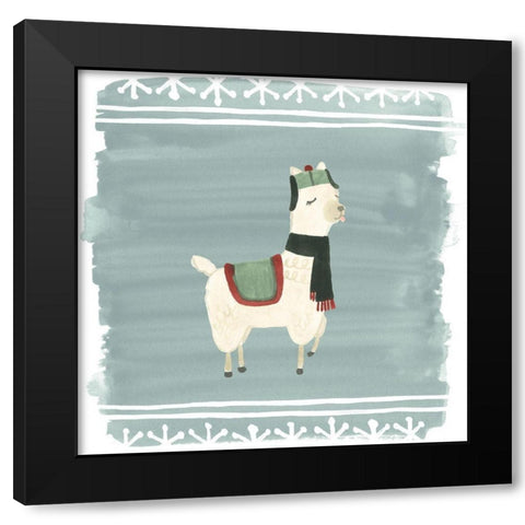 Winter Wonder Llama I Black Modern Wood Framed Art Print with Double Matting by Vess, June Erica