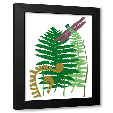 Fern Fantasy Garden II Black Modern Wood Framed Art Print with Double Matting by Ludwig, Alicia