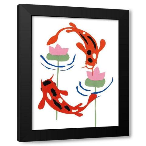 Koi Fantasy I Black Modern Wood Framed Art Print by Ludwig, Alicia