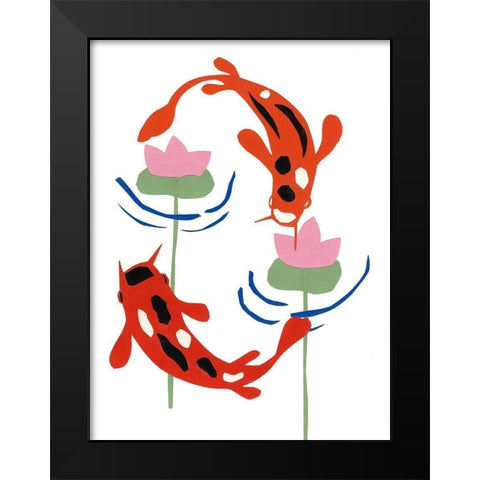 Koi Fantasy I Black Modern Wood Framed Art Print by Ludwig, Alicia