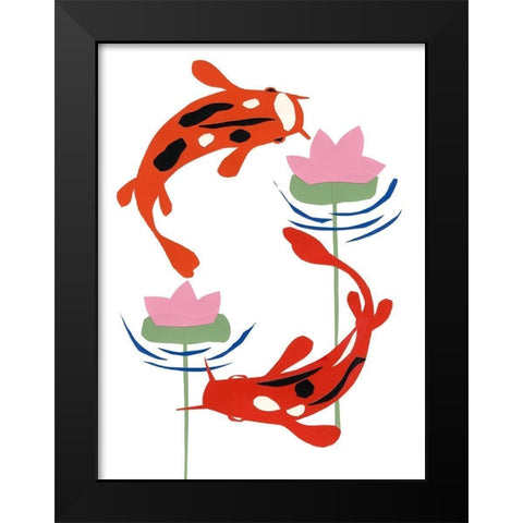 Koi Fantasy II Black Modern Wood Framed Art Print by Ludwig, Alicia