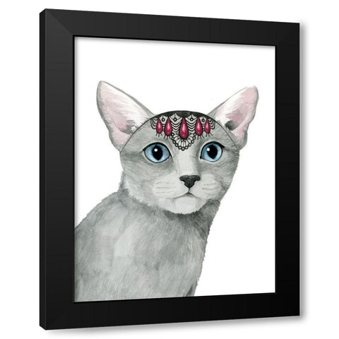Downton Cat I Black Modern Wood Framed Art Print with Double Matting by Popp, Grace