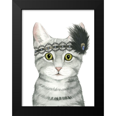 Downton Cat III Black Modern Wood Framed Art Print by Popp, Grace