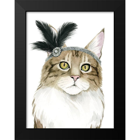 Downton Cat IV Black Modern Wood Framed Art Print by Popp, Grace