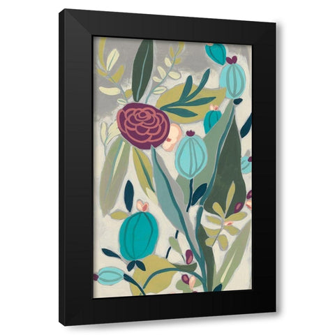 Tropicana Panel I Black Modern Wood Framed Art Print by Vess, June Erica
