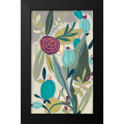 Tropicana Panel I Black Modern Wood Framed Art Print by Vess, June Erica