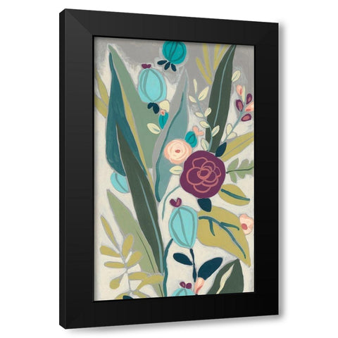 Tropicana Panel II Black Modern Wood Framed Art Print with Double Matting by Vess, June Erica