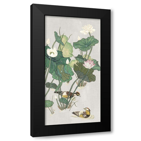 Lotus Pond I Black Modern Wood Framed Art Print with Double Matting by Wang, Melissa