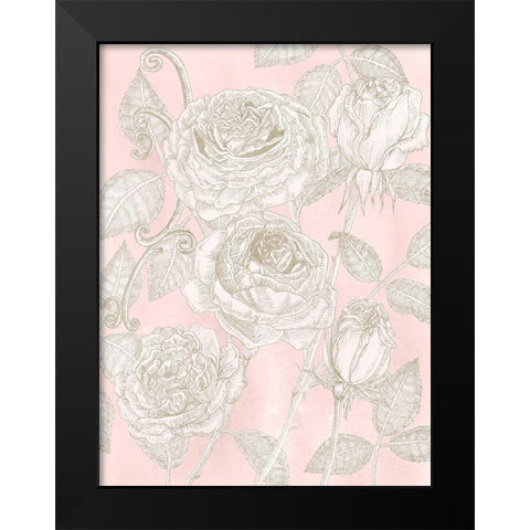Blooming Roses I Black Modern Wood Framed Art Print by Wang, Melissa