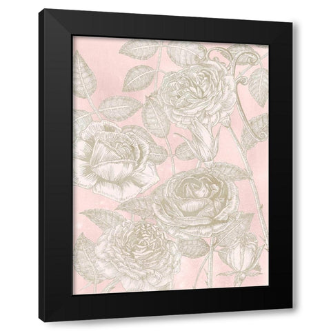 Blooming Roses II Black Modern Wood Framed Art Print with Double Matting by Wang, Melissa