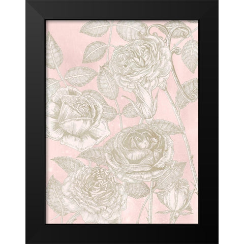 Blooming Roses II Black Modern Wood Framed Art Print by Wang, Melissa