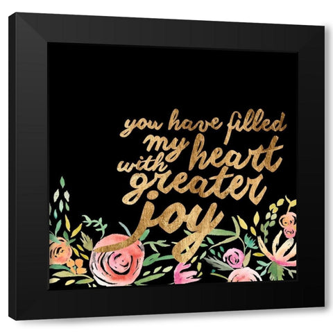 Floral Faith I Black Modern Wood Framed Art Print with Double Matting by Studio W