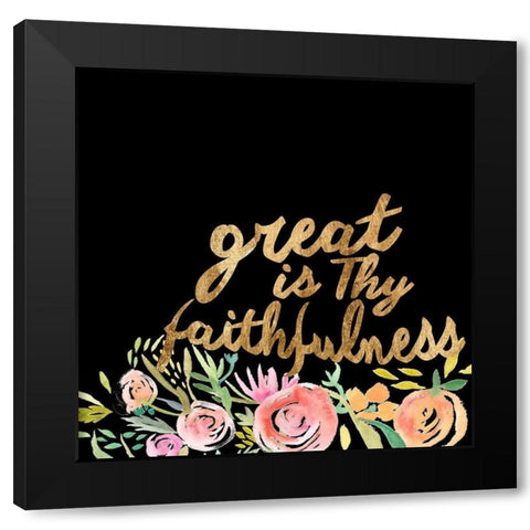 Floral Faith II Black Modern Wood Framed Art Print by Studio W