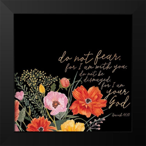 Floral Faith III Black Modern Wood Framed Art Print by Studio W