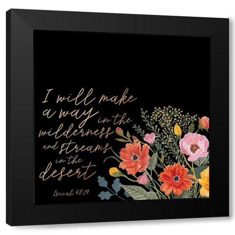 Floral Faith IV Black Modern Wood Framed Art Print by Studio W